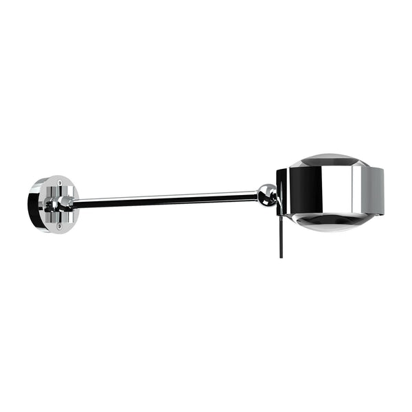 Applique murale LED Puk Maxx Hotel en aluminium, chromé et transparent, hauteur 7,5 cm