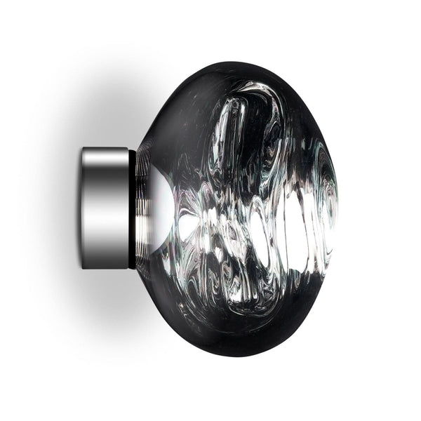 Applique murale LED Melt Surface Mini en acier, chromé, Ø 30 cm