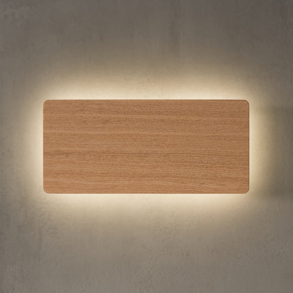 Applique murale Tavola en métal, bois, 2 lumières, hauteur 16 cm