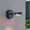 Applique murale LED Edonita en verre, noir, hauteur 10 cm