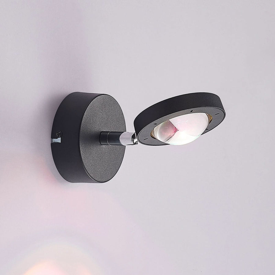 Applique murale LED Edonita en verre, noir, hauteur 10 cm