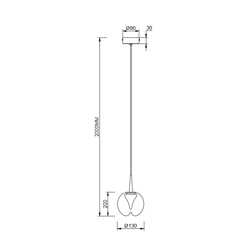 Suspension LED Andromeda dorée, verre cuivré