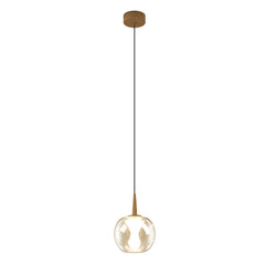 Suspension LED Andromeda dorée, verre bronze