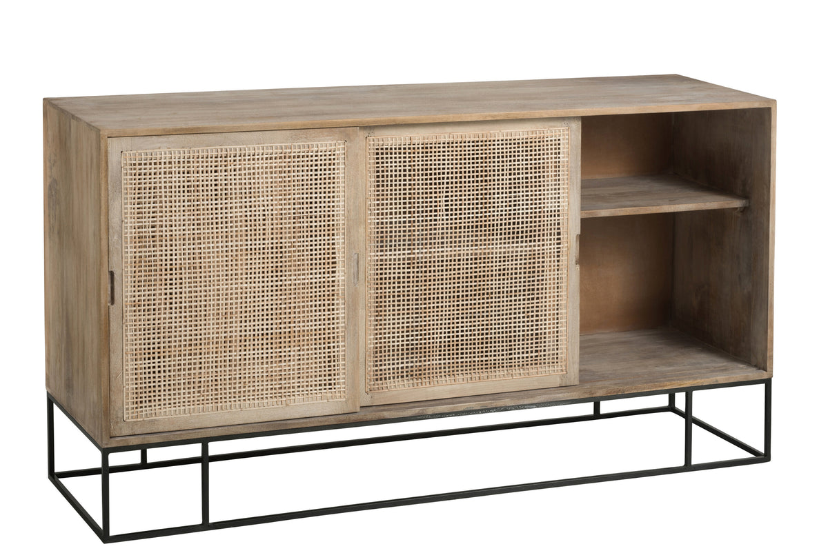 Schiebeschrank aus geflochtenem Mangoholz | Gano