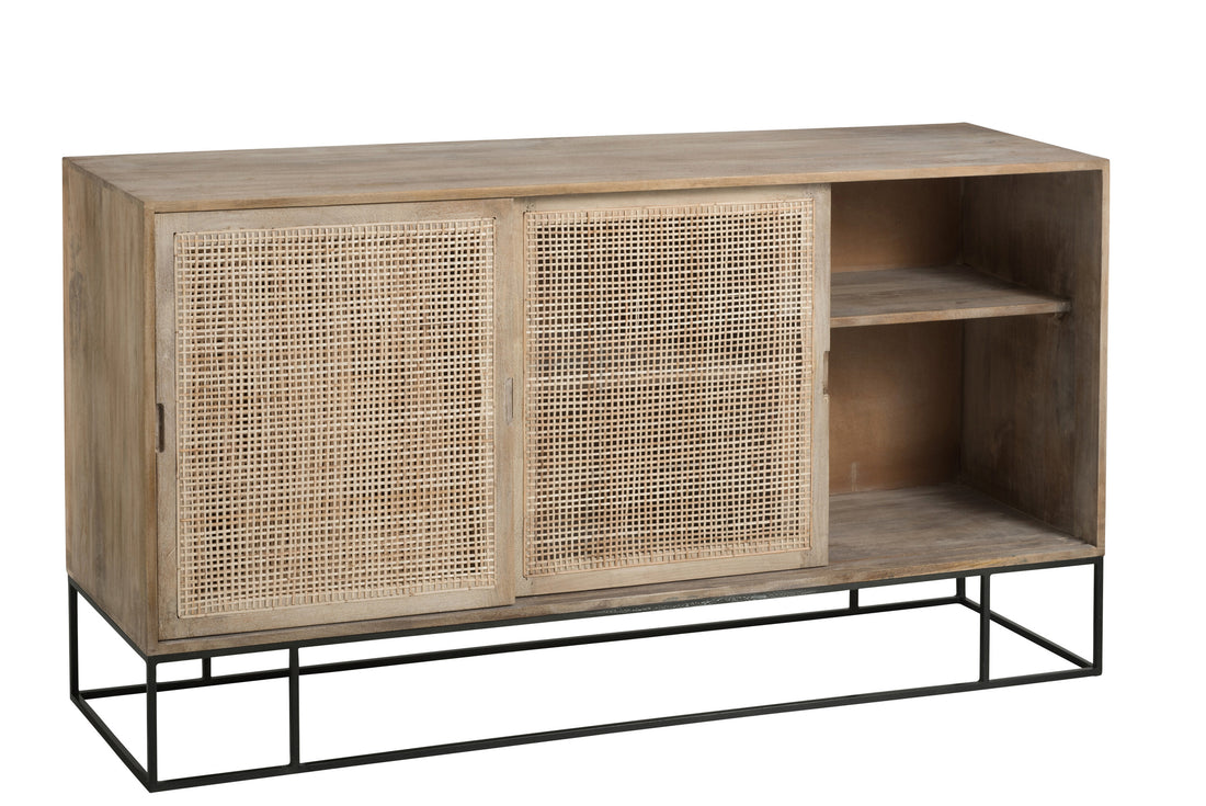 Schiebeschrank aus geflochtenem Mangoholz | Gano