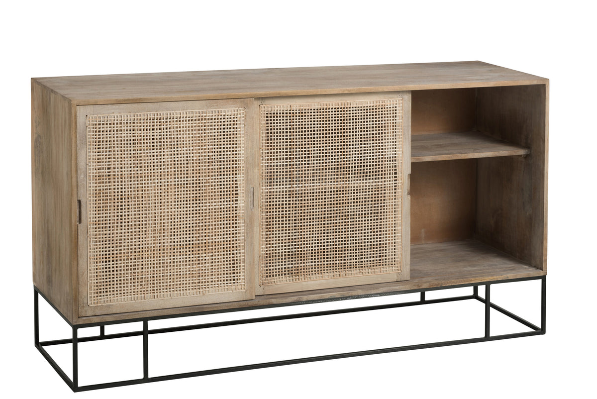 Schiebeschrank aus geflochtenem Mangoholz | Gano