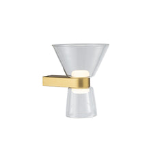 Applique murale LED New York dorée, verre, L 18 cm