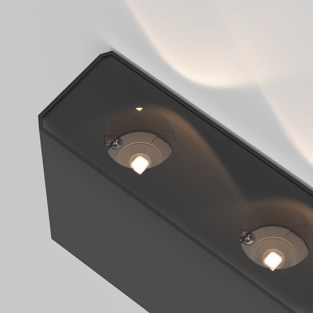Détail rapproché des deux diodes LED logées dans la base du boîtier.