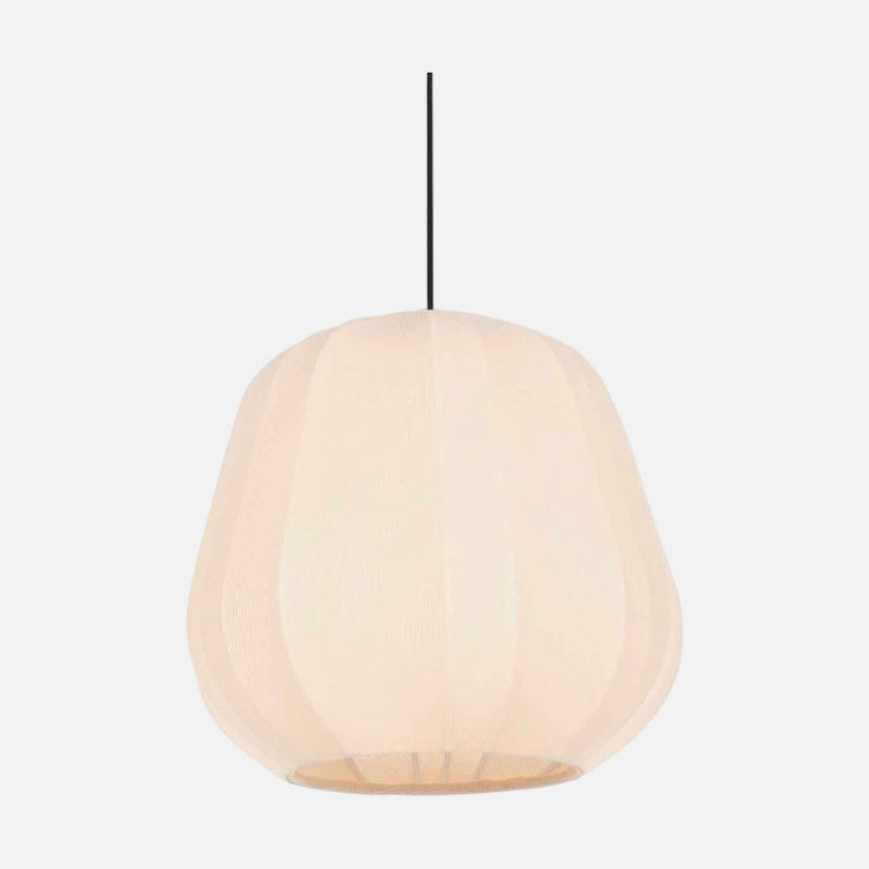 Hängeleuchte aus cremefarbenem Leinen, Ø 28 cm, höhenverstellbar | Sandfarben