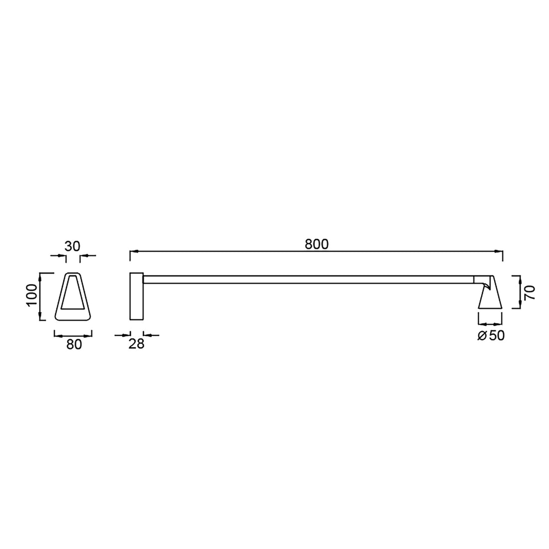 Applique murale LED Africa noire, L 80 cm