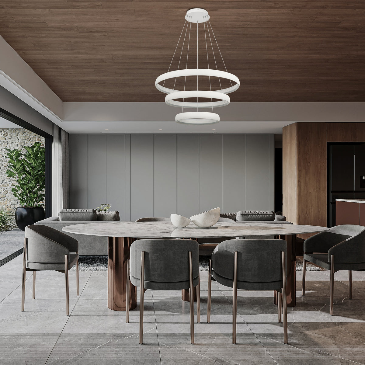 Suspension LED Flats grand modèle blanche