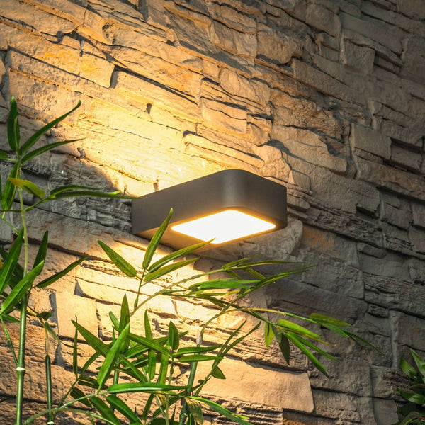 Applique d'extérieur LED Juna en aluminium, anthracite et blanc, hauteur 5 cm, IP54