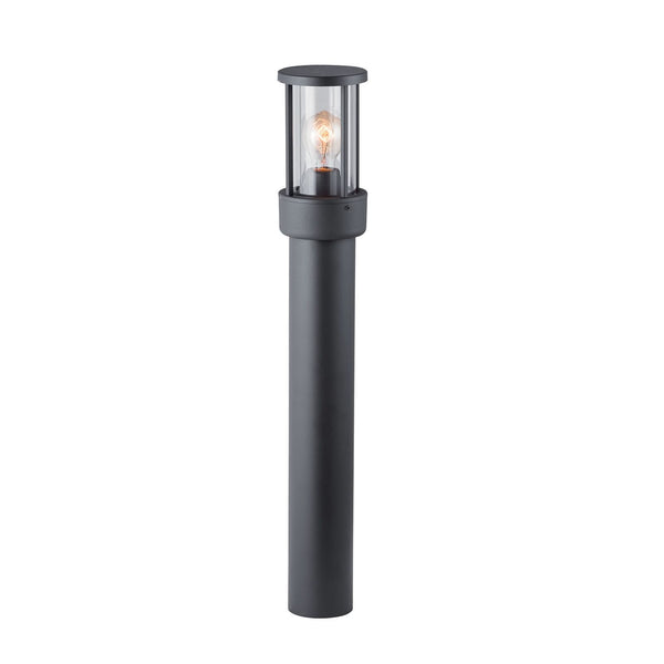 Borne lumineuse d'extérieur Aspen en verre, gris foncé et transparent, Ø 12 cm, IP44