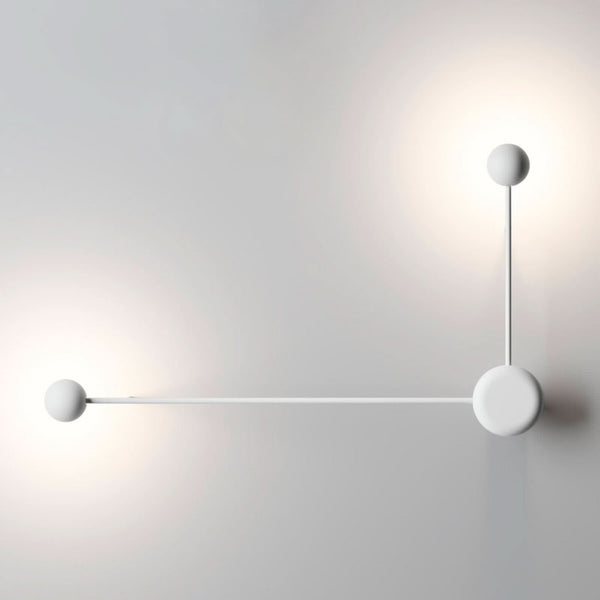Applique murale LED Pin en aluminium, blanc mat, hauteur 40 cm, 2700 K, 4,5 W, largeur 70 cm