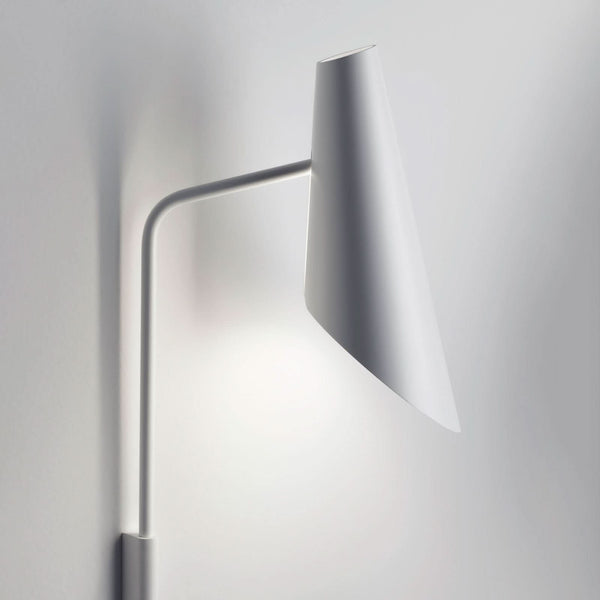 Applique murale I.Cono 0725 en acier, blanc, hauteur 54 cm