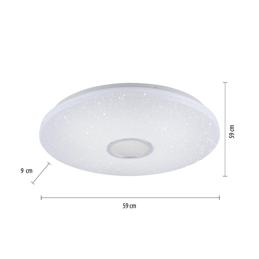 Plafonnier Jonas blanc, L 59 cm