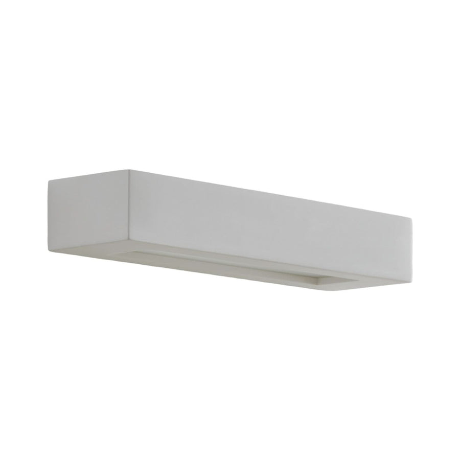 Applique murale Matteo en plâtre, blanc, 2 lumières, hauteur 6 cm