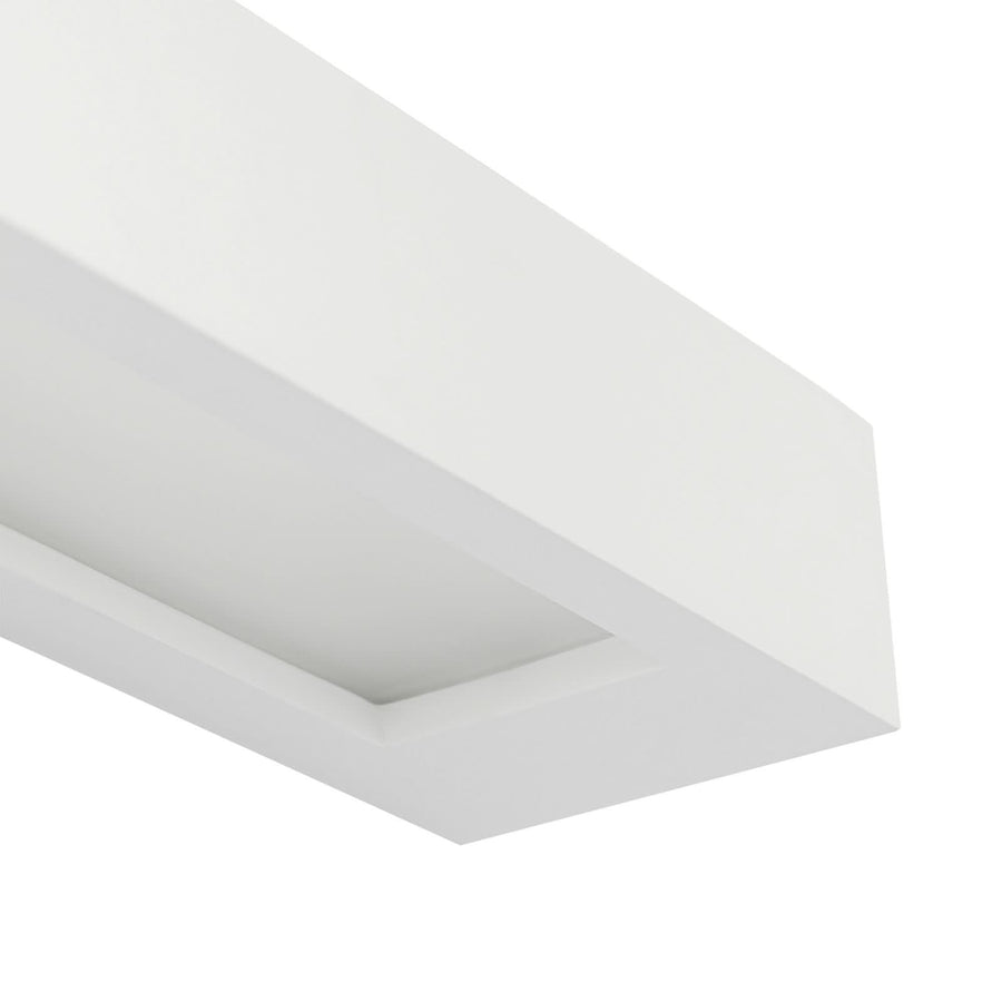 Applique murale Matteo en plâtre, blanc, 2 lumières, hauteur 6 cm