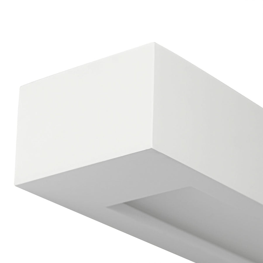 Applique murale Matteo en plâtre, blanc, 2 lumières, hauteur 6 cm