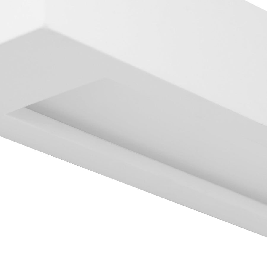 Applique murale Matteo en plâtre, blanc, 2 lumières, hauteur 6 cm
