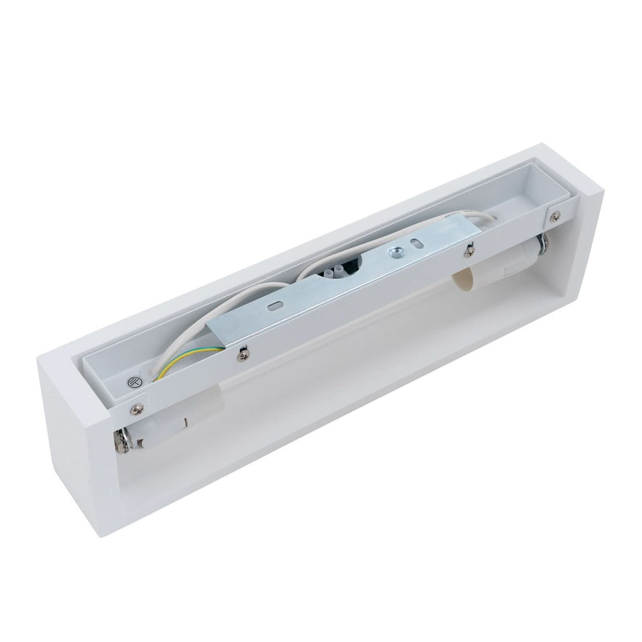 Applique murale Matteo en plâtre, blanc, 2 lumières, hauteur 6 cm