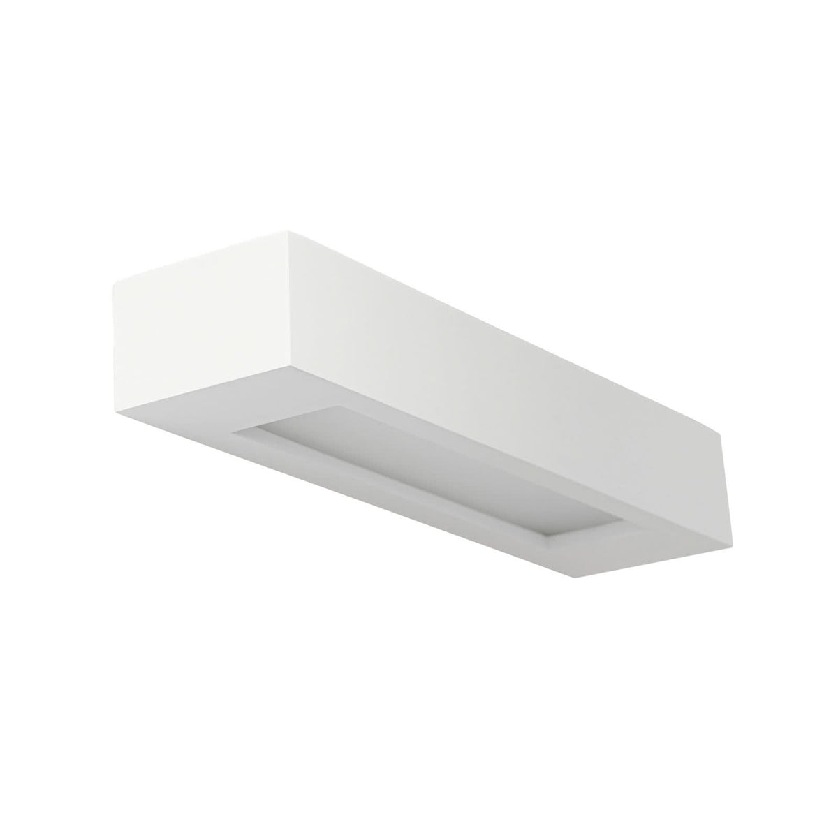 Applique murale Matteo en plâtre, blanc, 2 lumières, hauteur 6 cm