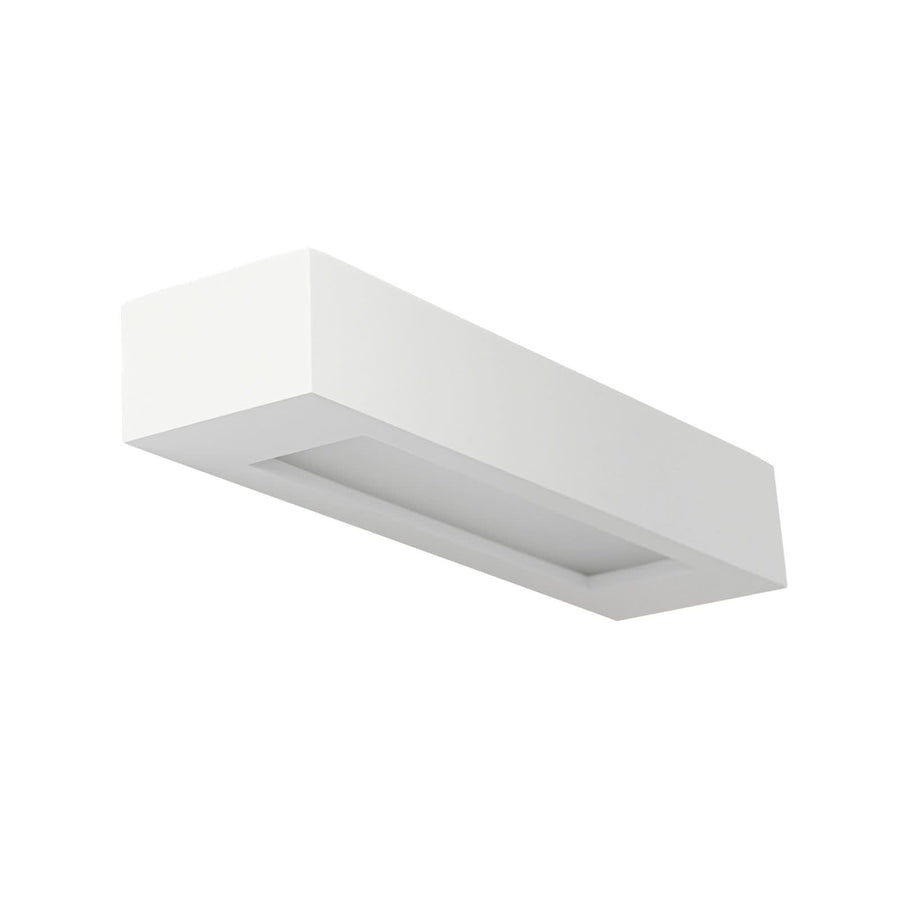 Applique murale Matteo en plâtre, blanc, 2 lumières, hauteur 6 cm