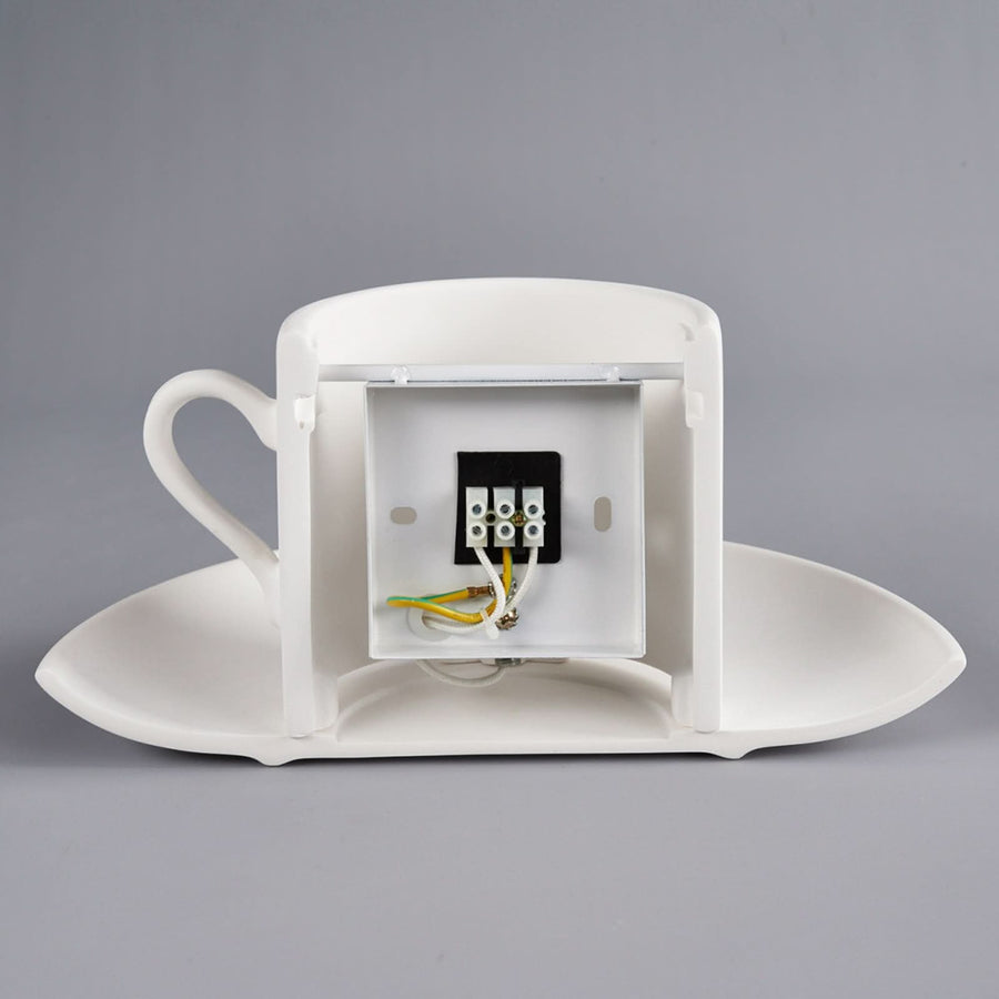 Applique murale Pocillo en plâtre, blanc, hauteur 14 cm