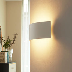 Applique murale Naike en plâtre, blanc, 2 lumières, hauteur 15 cm, 20 W