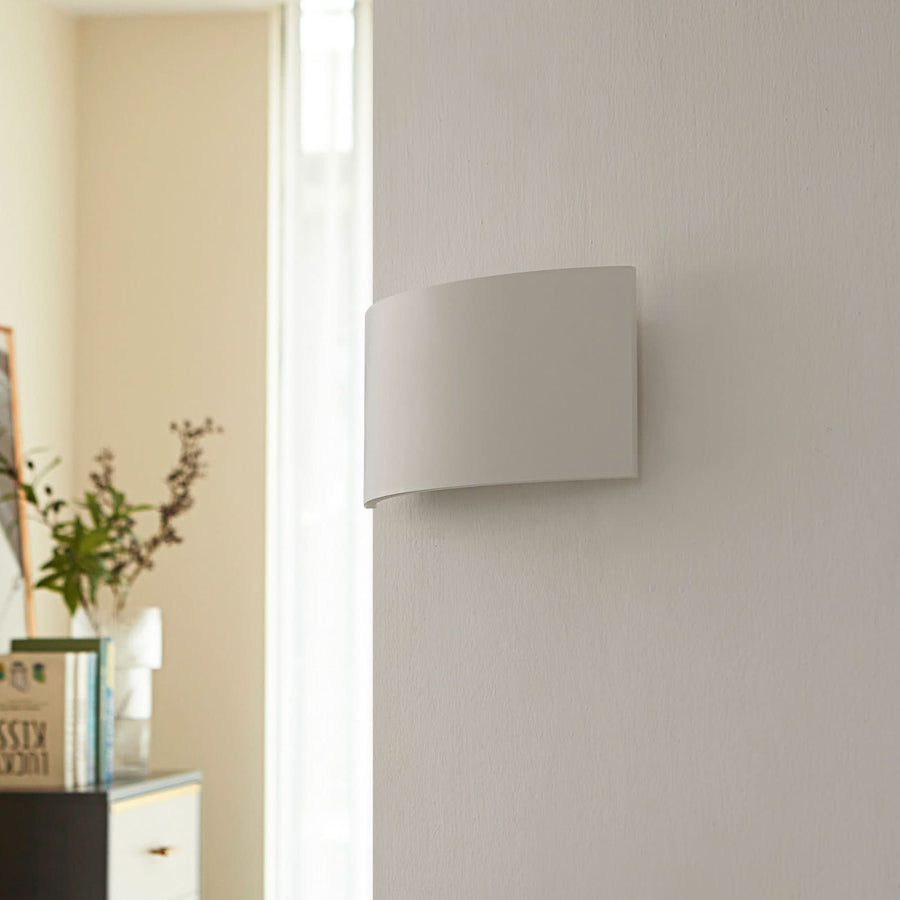 Applique murale Naike en plâtre, blanc, 2 lumières, hauteur 15 cm, 20 W