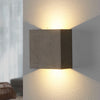 Applique murale LED en béton, gris, 2 lumières, hauteur 12,5 cm