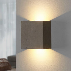 Applique murale LED en béton, gris, 2 lumières, hauteur 12,5 cm