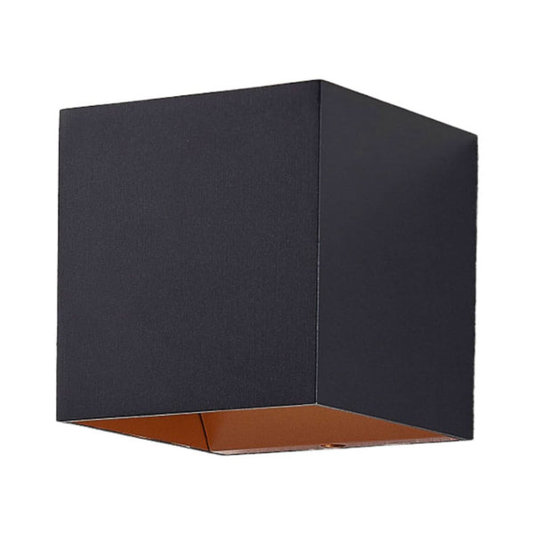 Applique murale LED Zuzana en aluminium, noir et orange, hauteur 9,7 cm