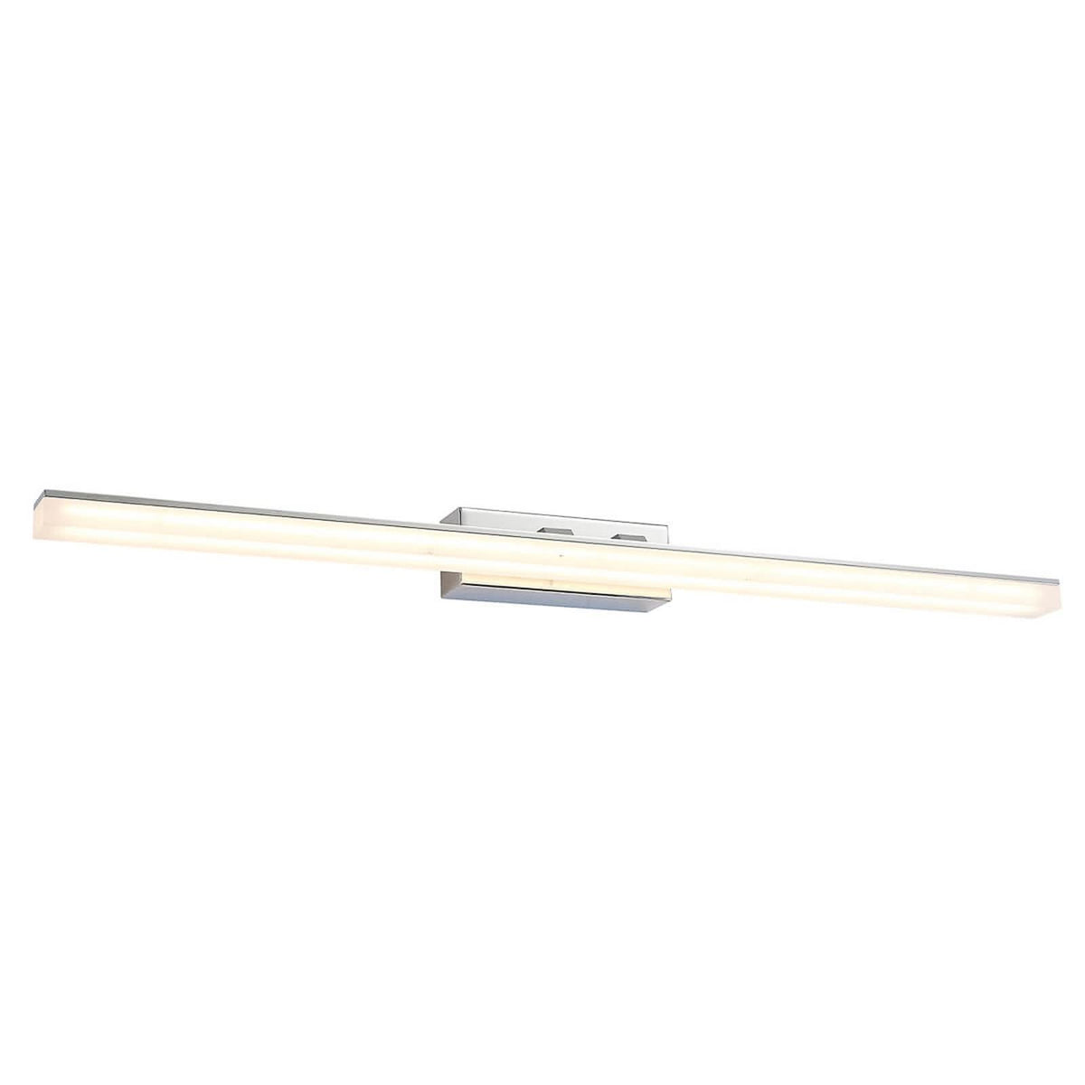 Applique murale LED Julie en métal, blanc satiné et chromé, hauteur 5,7 cm, IP44, 3000 K, 14,5 W