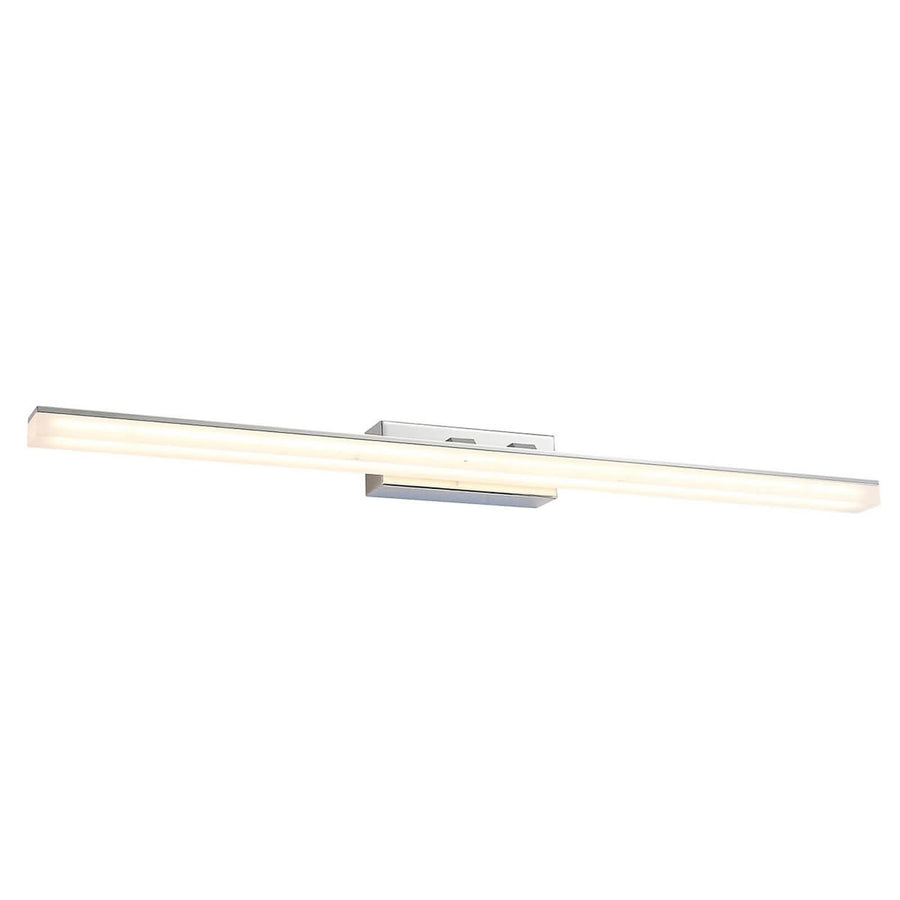 Applique murale LED Julie en métal, blanc satiné et chromé, hauteur 5,7 cm, IP44, 3000 K, 14,5 W