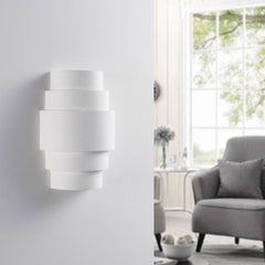 Applique murale Marit en plâtre, blanc, hauteur 30 cm