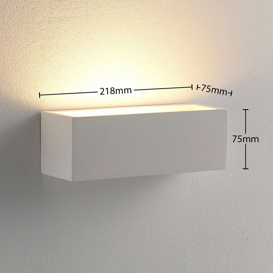 Applique murale en plâtre, blanc, hauteur 7,5 cm