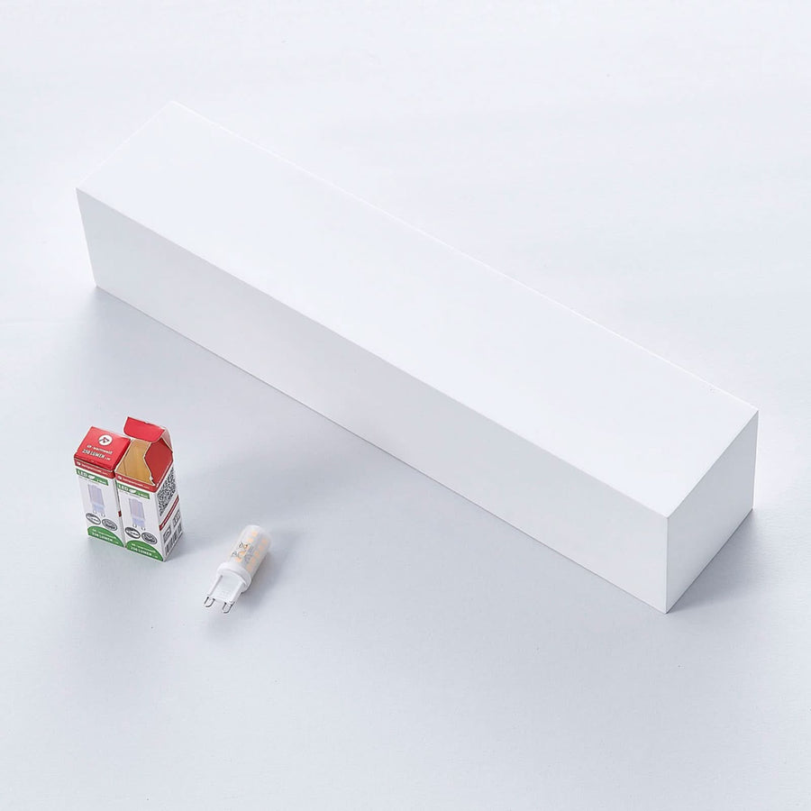 Applique murale Santino en plâtre, blanc, 2 lumières, hauteur 7,5 cm