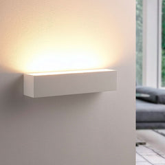 Applique murale Santino en plâtre, blanc, 2 lumières, hauteur 7,5 cm