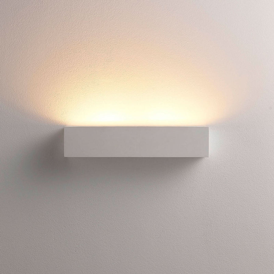 Applique murale Santino en plâtre, blanc, 2 lumières, hauteur 7,5 cm