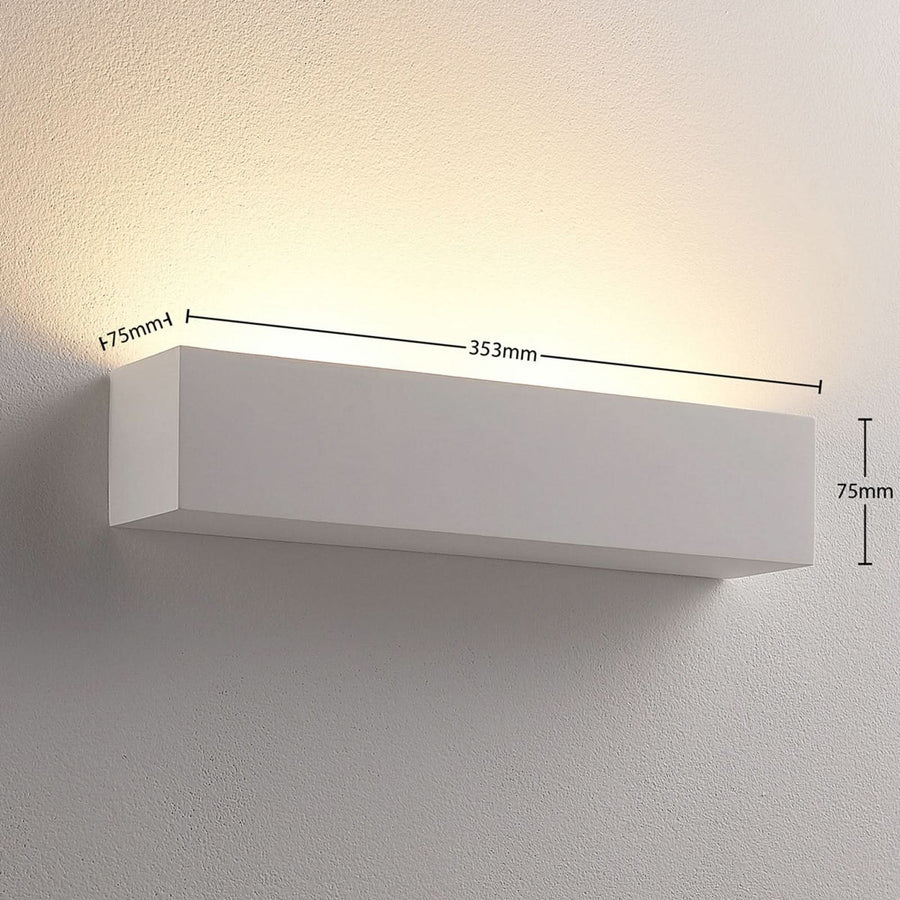 Applique murale Santino en plâtre, blanc, 2 lumières, hauteur 7,5 cm