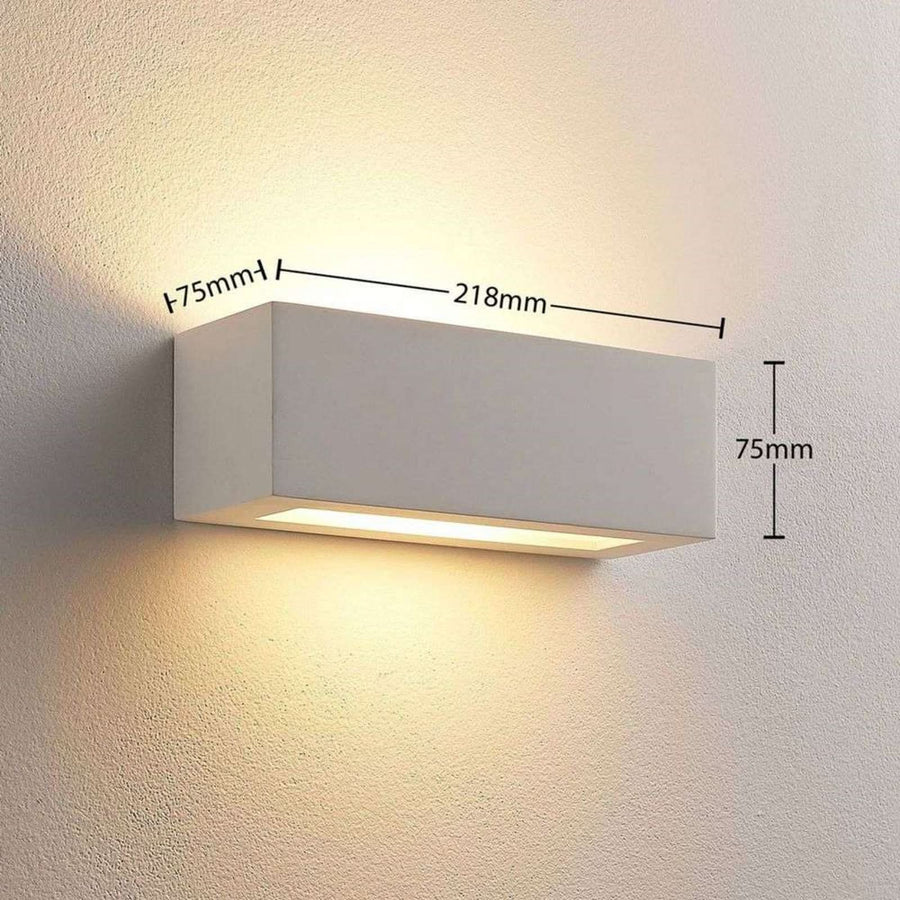 Applique murale Tjada en plâtre, blanc, hauteur 7,5 cm