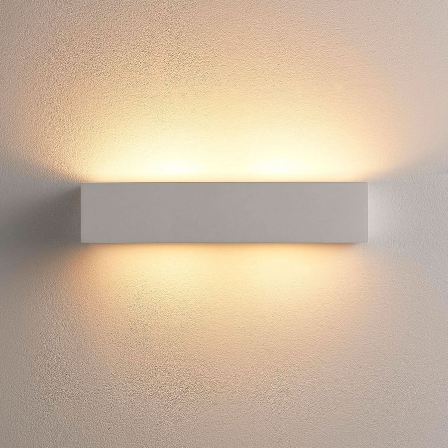 Applique murale Tjada en plâtre, blanc, 2 lumières, hauteur 7,5 cm