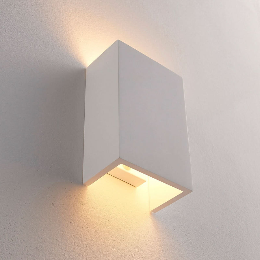 Applique murale Colja en plâtre, blanc, hauteur 16 cm, 5 W, largeur 10 cm, modèle 2
