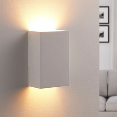 Applique murale Colja en plâtre, blanc, hauteur 16 cm, 5 W, largeur 10 cm, modèle 2