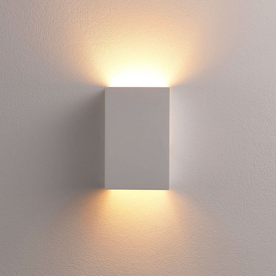 Applique murale Colja en plâtre, blanc, hauteur 16 cm, 5 W, largeur 10 cm, modèle 2