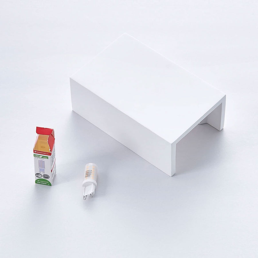 Applique murale Colja en plâtre, blanc, hauteur 16 cm, 5 W, largeur 10 cm, modèle 2