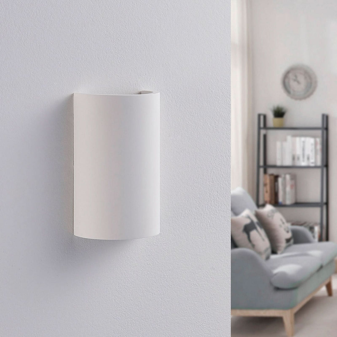 Applique murale LED Jenke en plâtre, blanc, hauteur 16 cm