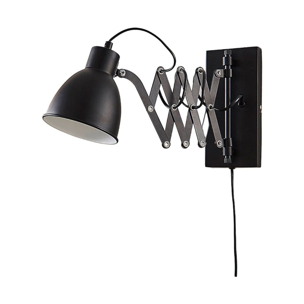 Applique murale Merle en métal, noir, hauteur 22 cm