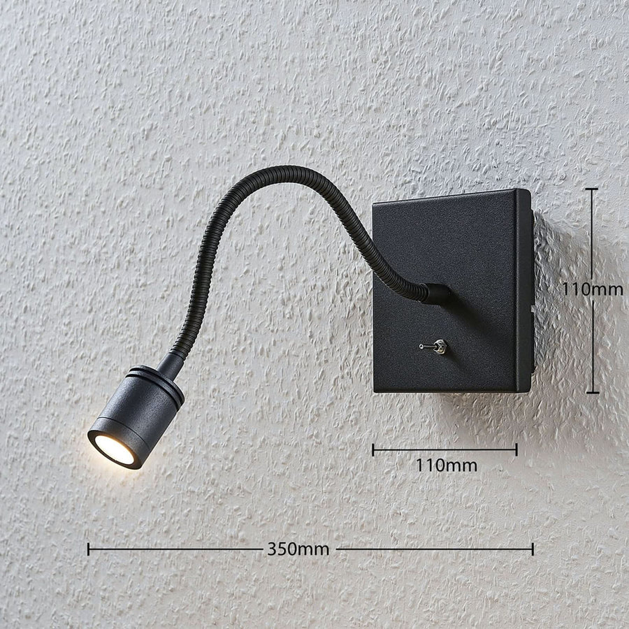 Applique murale LED Appli Mayar en métal, noir, hauteur 11 cm